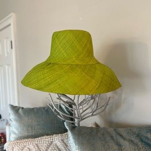 Lime Green Straw Hat